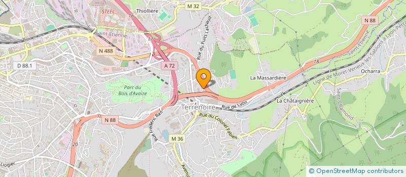 localisation de l'entreprise GARAGE SOLIDAIRE REINSERTION à SAINT-ETIENNE