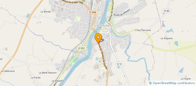 localisation de l'entreprise GARAGE SOULAT à CONFOLENS