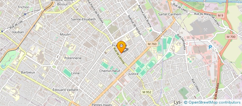 localisation de l'entreprise GARAGE ST HUBERT à ROUBAIX