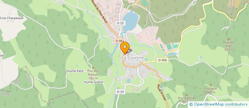 localisation de l'entreprise GARAGE TACHARD à LA COURTINE