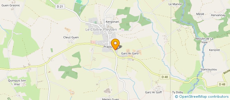 localisation de l'entreprise GARAGE VOLANT  LE CLOITRE-PLEYBEN