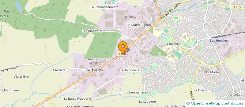 localisation de l'entreprise GARAGE VRIGNAUD à LES HERBIERS