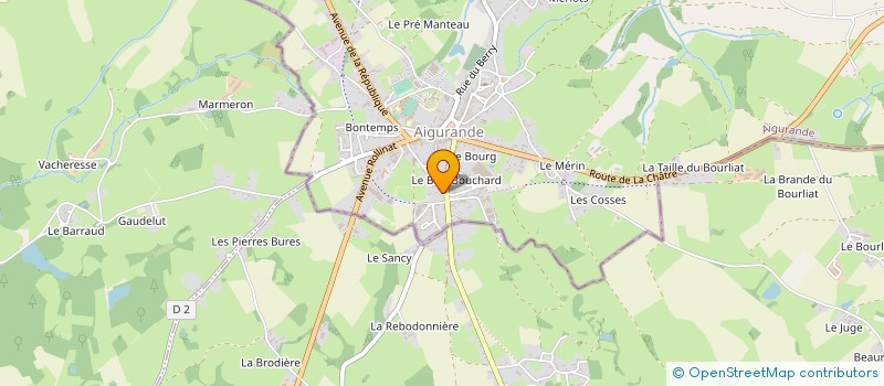 localisation de l'entreprise GARAGE YVERNAULT à AIGURANDE