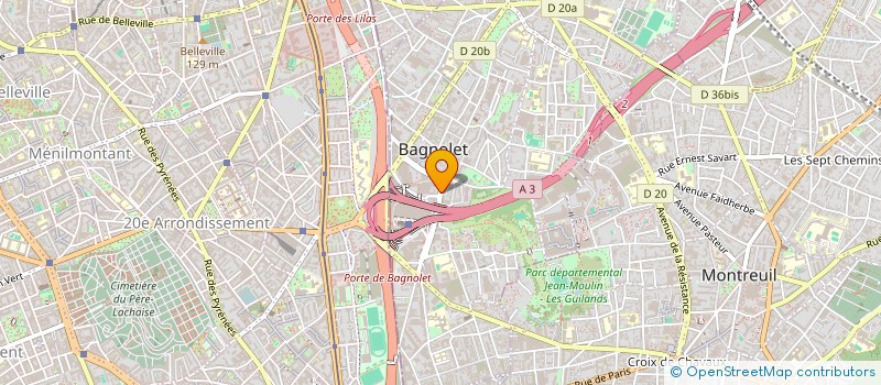 localisation de l'entreprise GARDIENNAGE SURVEILLANCE à BAGNOLET
