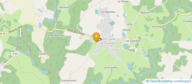 localisation de l'entreprise GARON FILS à SAINT-SAUD-LACOUSSIERE