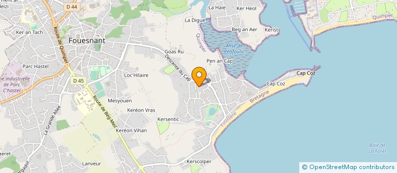 localisation de l'entreprise GARRIGAE CAP COZ à FOUESNANT