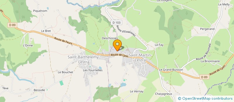 localisation de l'entreprise GASTRONOMIE LYON FOREZ  SAINT-BARTHELEMY-LESTRA