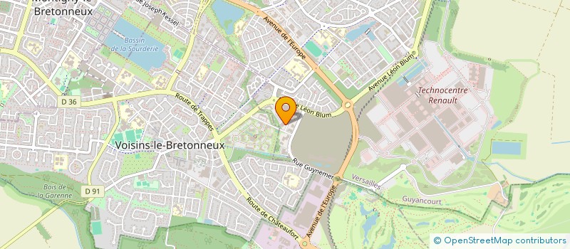 localisation de l'entreprise GASV SQY  GUYANCOURT