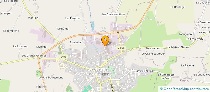 localisation de l'entreprise GATINE VIANDES à LA GUERCHE-DE-BRETAGNE