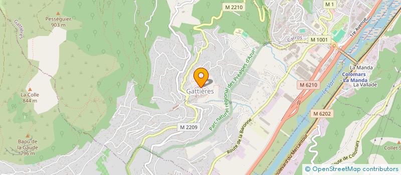 localisation de l'entreprise GATTIERES SOLIDARITE VITALITE  GATTIERES