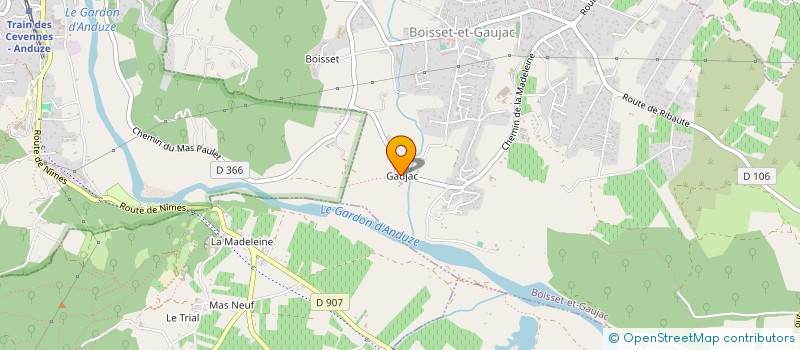 localisation de l'entreprise GAUJAC  BOISSET-ET-GAUJAC