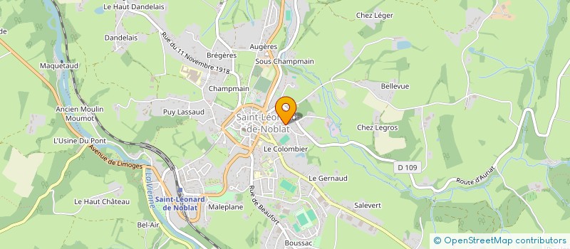 localisation de l'entreprise GAY LUSSAC à ST-LEONARD-DE-NOBLAT