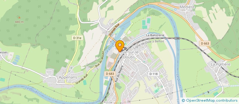 localisation de l'entreprise GB ARCEY  L'ISLE-SUR-LE-DOUBS