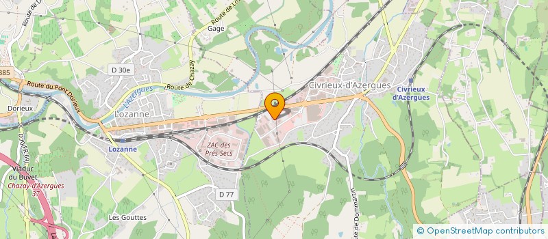 localisation de l'entreprise GB AUTO à CIVRIEUX-D'AZERGUES
