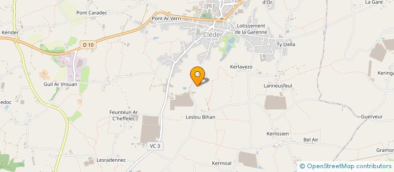 localisation de l'entreprise GE DE LA FONTAINE à CLEDER