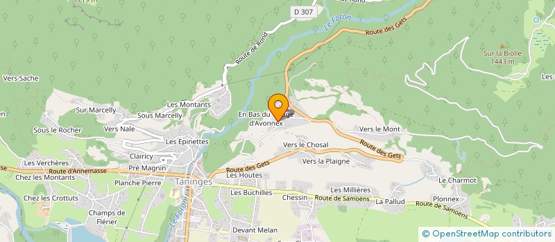 localisation de l'entreprise GEF  TANINGES