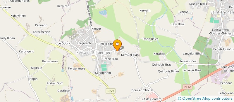 localisation de l'entreprise GEL'ANIM à PLABENNEC