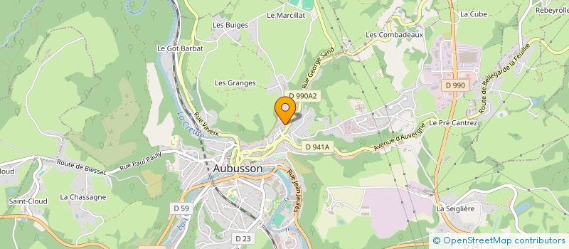 localisation de l'entreprise GEM TSA 23 AUBUSSON à AUBUSSON