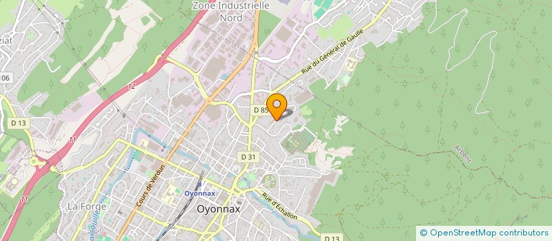 localisation de l'entreprise GEMPLAST à OYONNAX