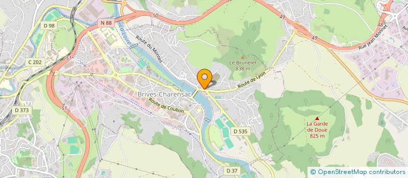 localisation de l'entreprise GENAT à BRIVES-CHARENSAC