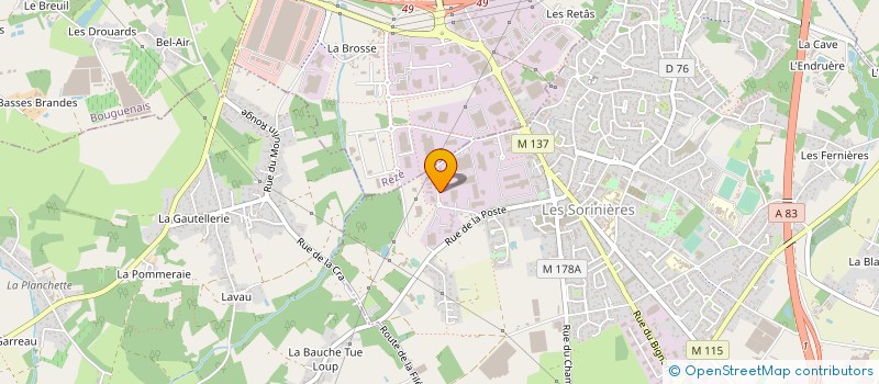 localisation de l'entreprise GENEGLACE à LES SORINIERES