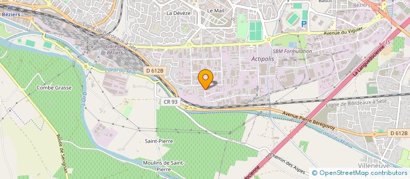 localisation de l'entreprise GENERALE D'INDUSTRIE à BEZIERS