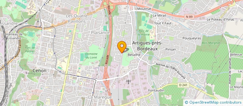 localisation de l'entreprise GENERATION LOISIRS  ARTIGUES-PRES-BORDEAUX