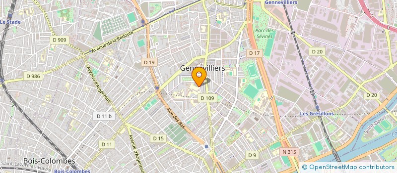 localisation de l'entreprise GENNEVILLIERS BASKET CLUB à GENNEVILLIERS
