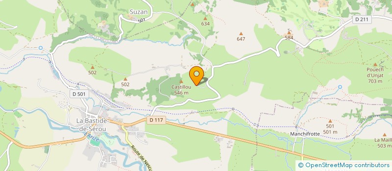localisation de l'entreprise GENTIANE à LA BASTIDE-DE-SEROU