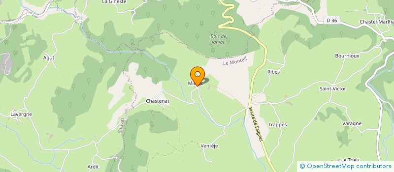 localisation de l'entreprise GENTIANE NEGOCE à LE MONTEIL
