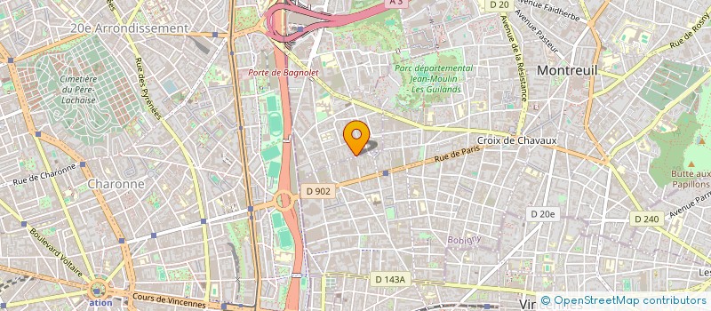 localisation de l'entreprise GEOMUSE à BAGNOLET