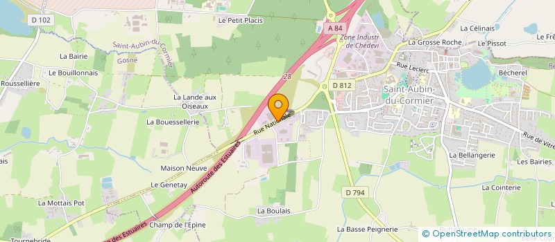 localisation de l'entreprise GEORGEAULT SAS à SAINT-AUBIN-DU-CORMIER