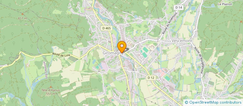 localisation de l'entreprise GERARD-PERROS à GIROMAGNY