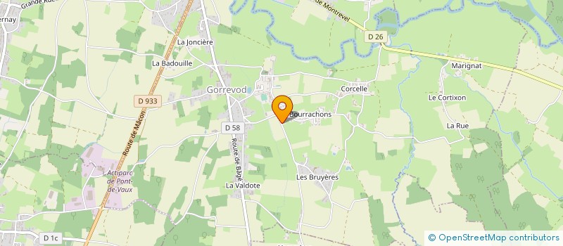 localisation de l'entreprise GESRIS BOURGOGNE PLAINE DE L'AIN à GORREVOD
