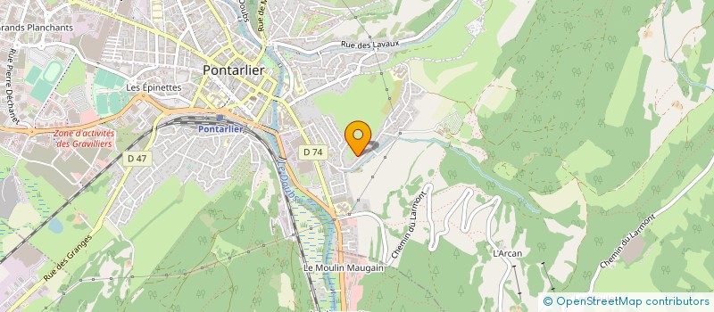 localisation de l'entreprise GESTION DES CAMPINGS MUNICIPAUX  PONTARLIER