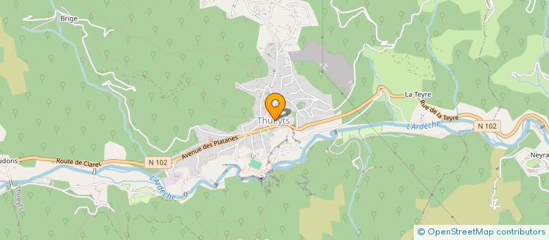 localisation de l'entreprise GESTION ET DEVELOPPEMENT DE L'ESP-CLAP DE LA HAUTE VALLEE DE L'ARDECHE  THUEYTS