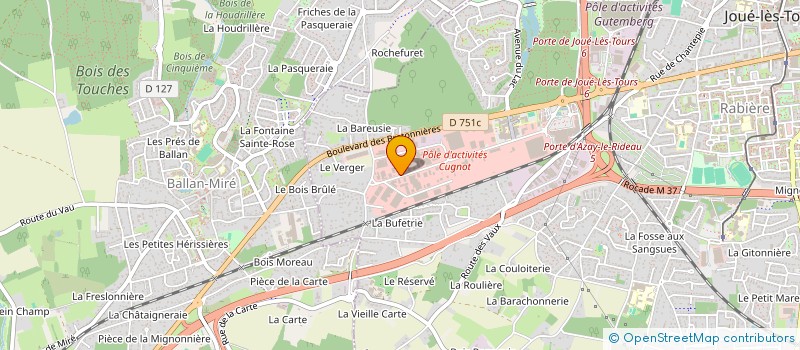 localisation de l'entreprise GESTION ETUDES CORPS D'ETAT TECHNIQUES  JOUE-LES-TOURS