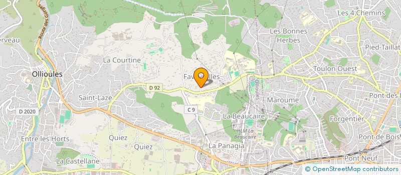 localisation de l'entreprise GESTION SERVICES COPROPRIETES-P.A.C.A à OLLIOULES