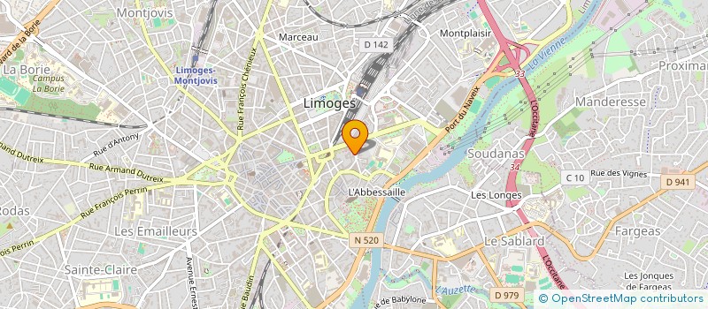 localisation de l'entreprise GESTRIM COP BENEDICTINS à LIMOGES