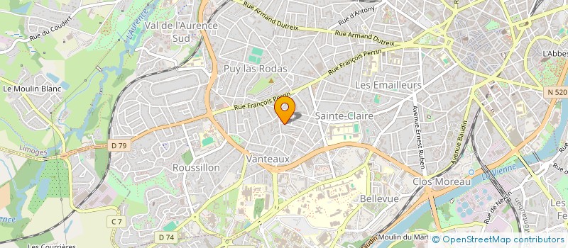 localisation de l'entreprise GESTRIM COP CLAIREFONTAINE à LIMOGES
