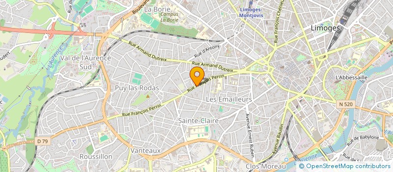 localisation de l'entreprise GESTRIM IMM F PERRIN 97 à LIMOGES