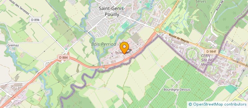 localisation de l'entreprise GEX'SUP à SAINT-GENIS-POUILLY
