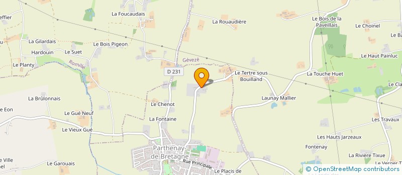 localisation de l'entreprise GF + CONSTRUCTION BOIS  PARTHENAY-DE-BRETAGNE
