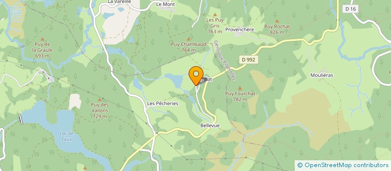 localisation de l'entreprise GF DE THEZILLAT à FAUX LA MONTAGNE