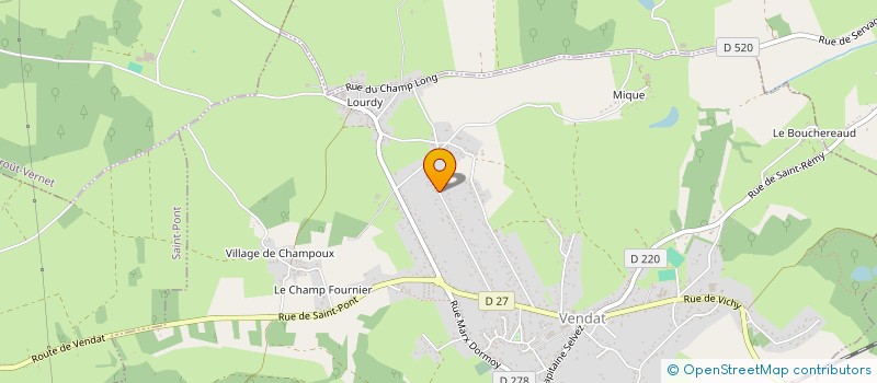 localisation de l'entreprise GF DIFFUSIONS à VENDAT