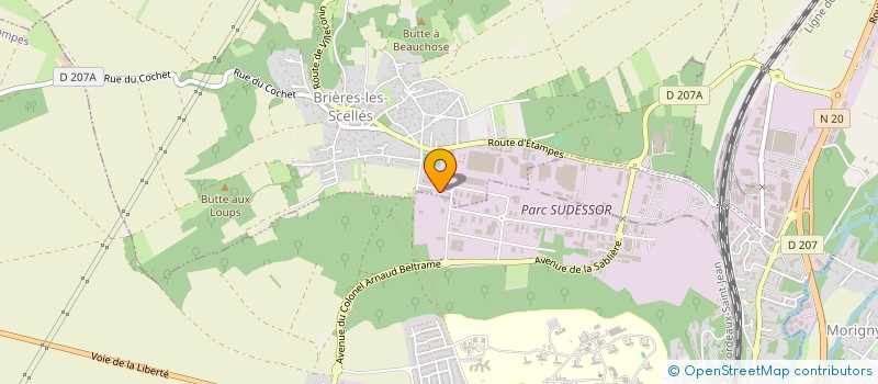 localisation de l'entreprise GF ECHAFAUDAGES à BRIERES-LES-SCELLES