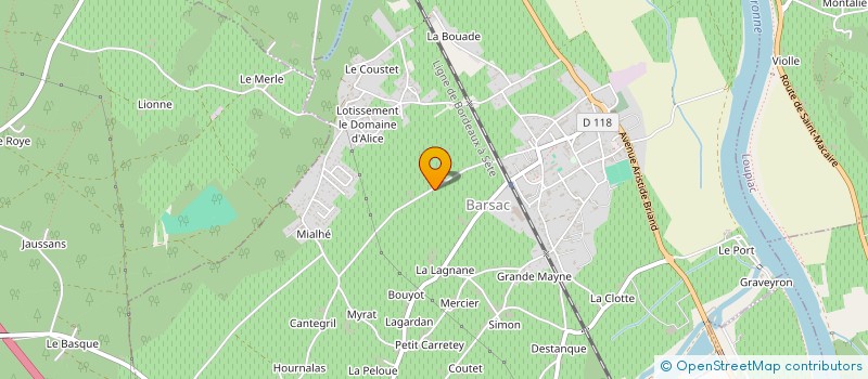 localisation de l'entreprise GFA ANDRE LAULAN  BARSAC