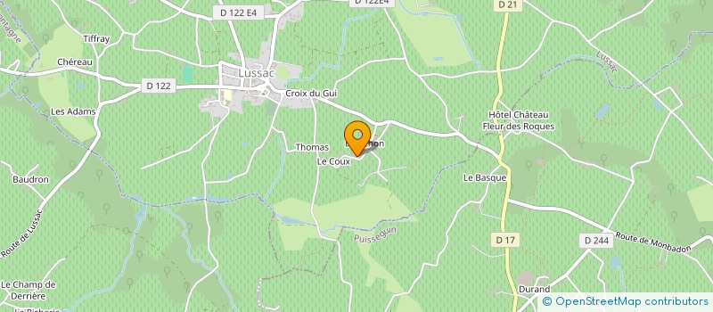 localisation de l'entreprise GFA BOIDRON ARMAND à LUSSAC