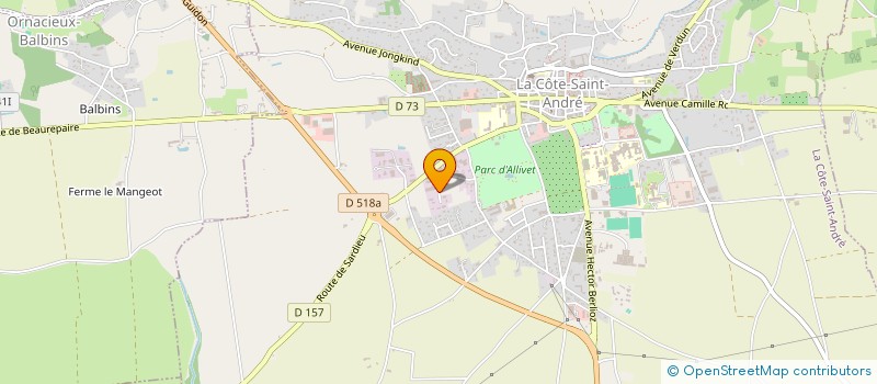 localisation de l'entreprise GFA BOULLU  LA COTE-SAINT-ANDRE