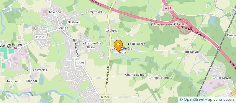localisation de l'entreprise GFA CHARNAY TERRAINS ET FORETS à VIRIAT